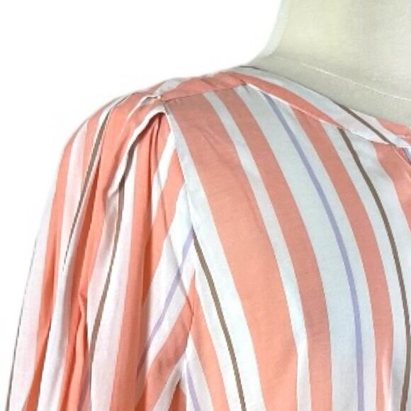 A New Day Target Button Down Blouse Long Sleeves Peach Stripes NEW Women’s XXL - Picture 9 of 12